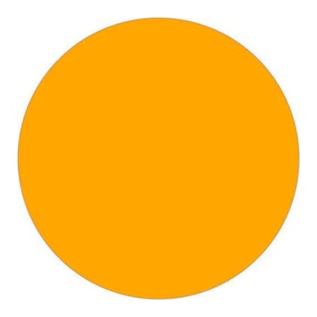 Box Packaging 1" Dia. Round Removable Labels, Fluorescent Orange, Roll of 500 DL1389FO